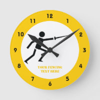 Fencer-schwarze Silhouette mit Schwert-Zement-Brau