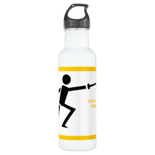 Fencer-Silhouette mit Schwert-Feing-Brauch Trinkflasche