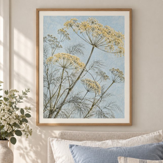 Fenchel im Wind Kunstprint Poster (Styled display of Fennel in the Breeze Art Print. Frame, mat and furnishings shown for illustration; select framing options separately.)