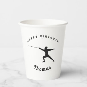 Fencing Birthday Fencer Fence Sword & Individuelle Pappbecher