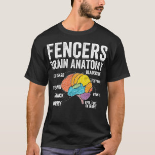 Fencing Brain Anatomy - Funny Fencer Slogan Pun Gi T-Shirt