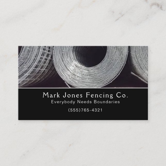 Fencing Company Service Business Card Visitenkarte (Vorderseite)