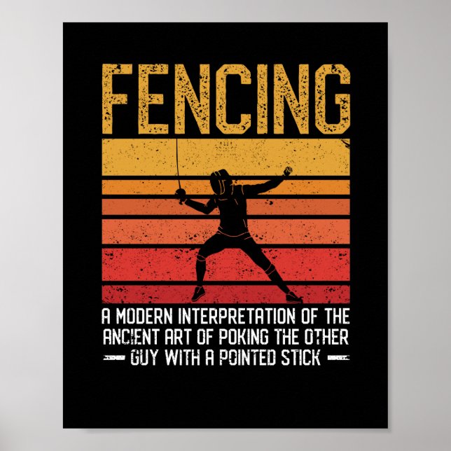 Fencing Definition Diktaphone Fender lustig Poster (Vorne)