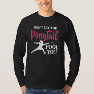 Fencing Fencer Girl Fence Mask Long Sword Duell Fi T-Shirt