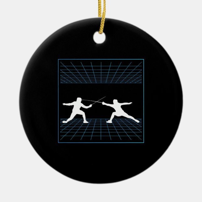 Fencing Game Gamer fencer Sport Fencing Keramik Ornament (Vorne)