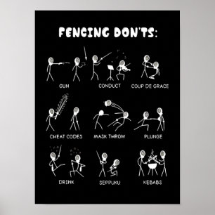 Fencing Gift I Always Win All Poster