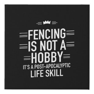 Fencing-Hobby weiß Künstlicher Leinwanddruck