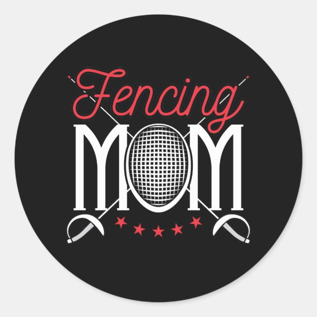 Fencing Mama Mutter von Fencer Runder Aufkleber (Vorderseite)