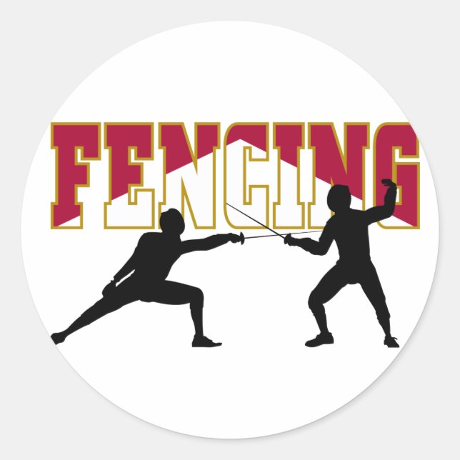 Fencing-Match Runder Aufkleber (Vorderseite)