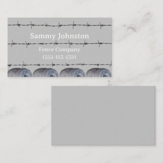 Fencing mit Barb Wire darauf Visitenkarte