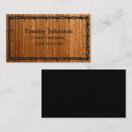 Fencing mit Barb Wire darauf Visitenkarte