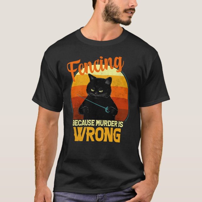 fencing murder cat T-Shirt (Vorderseite)