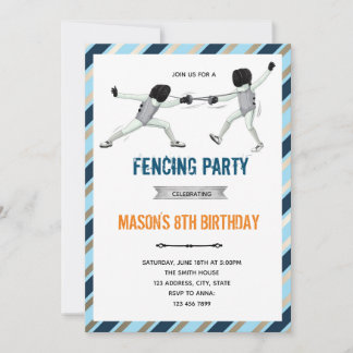 Fencing Party Geburtstagseinladung Einladung