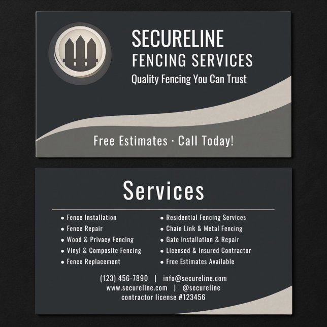 Fencing Services Visitenkarte (Von Creator hochgeladen)