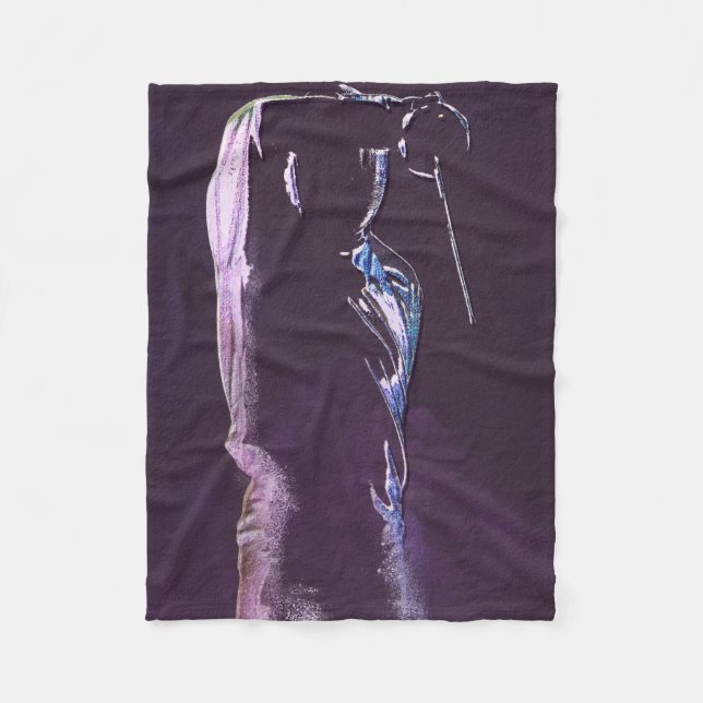 Fencing Silhouette Fleece Blanket (Vorderseite)
