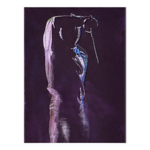 Fencing Silhouette Glossage Poster
