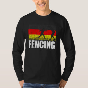 Fencing Sport Deutschland Flaggen Deutscher Fencer T-Shirt