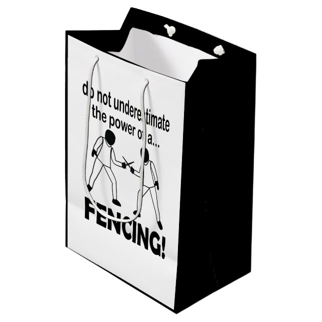 Fencing Sport Game Fencing Mittlere Geschenktüte (Vorderseite Schrägansicht)