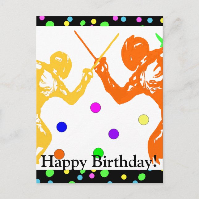 Fencing Sport Postkarte (Vorderseite)