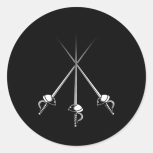 Fencing Sports Epee Schwert Fencer Kampf Fencing Runder Aufkleber