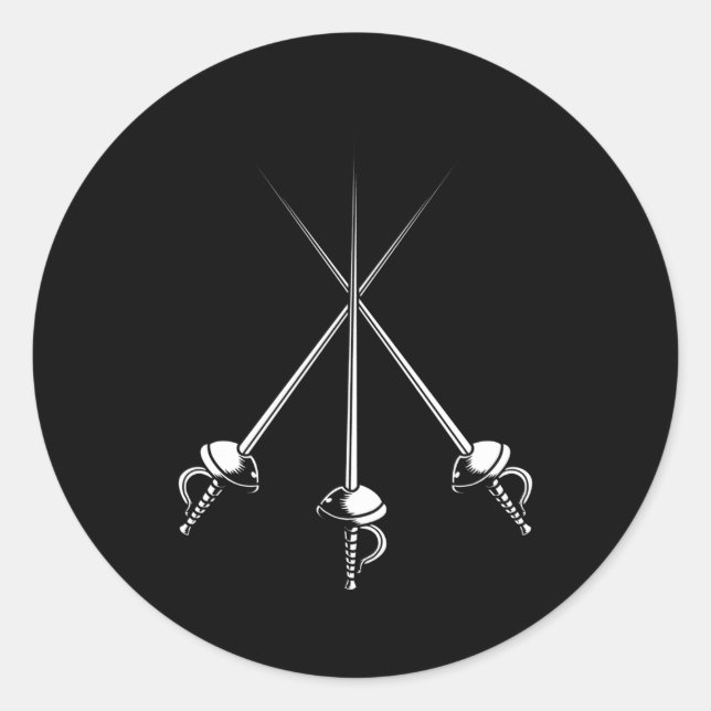 Fencing Sports Epee Schwert Fencer Kampf Fencing Runder Aufkleber (Vorderseite)