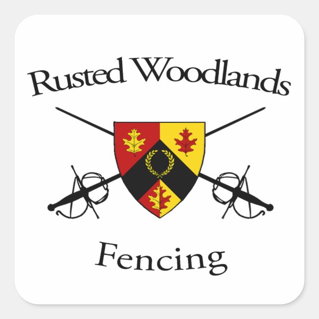 Fencing-Sticker Quadratischer Aufkleber (Vorderseite)