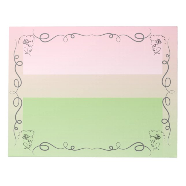 Fender Beauty Peony Large Notepad Notizblock (Vorderseite)