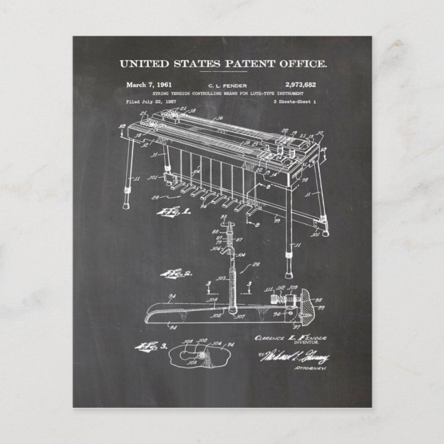 Fender Steel Gitarre Patent - Niedliche Gitarre Lo Flyer (Vorne)