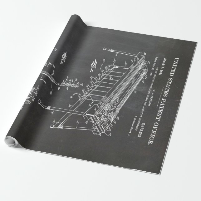 Fender Steel Gitarre Patent - Niedliche Gitarre Lo Geschenkpapier (Ungerollt)
