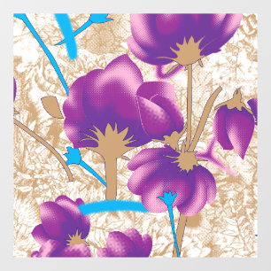 Fenêtre autocollant floral pour fenêtre, décalcomanie pour