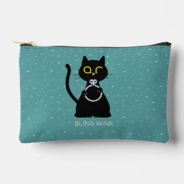 FENÊTRE BLANCHE Funny Black Cat Pochette de propos