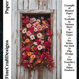 Fenêtre en bois vieilli avec Fleurs CL5 Papier à r