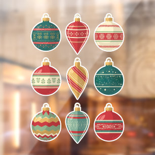 Fenêtre Ornements de Noël Classiques Autocollant pour Fenê