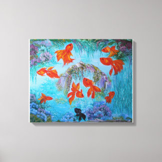 Feng shui 9 Goldfisch Art Malerei für Reichtum Pos Leinwanddruck