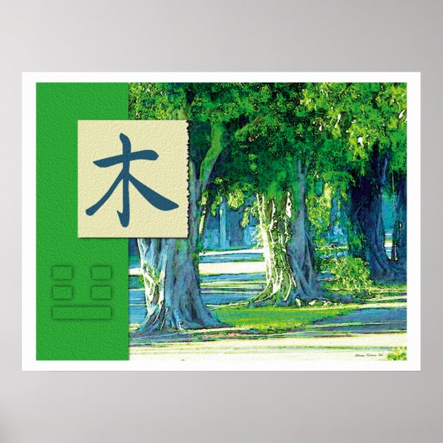Feng Shui: Bagua-Bilder: Holzlandschaft Poster (Vorne)
