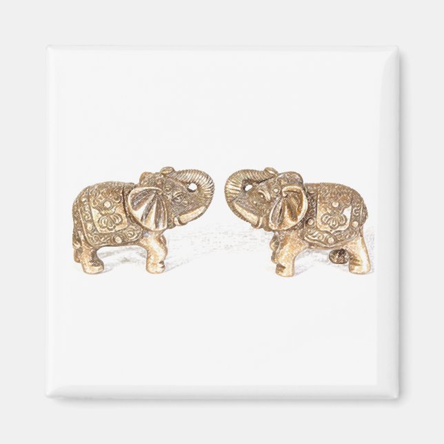 Feng Shui Double Elephant Magnet (Vorne)