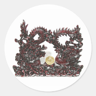 Feng Shui Dragon & Phoenix Runder Aufkleber