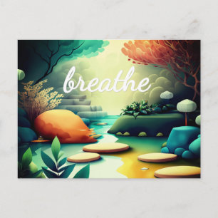 Feng Shui Gesetz der Anziehung Überfluss Affirmati Postkarte