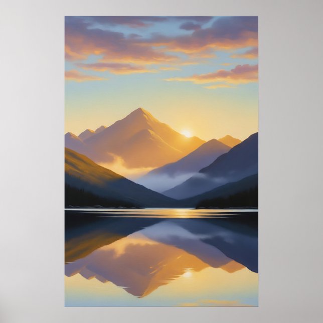 Feng Shui Mountain Sunrise Poster (Vorne)