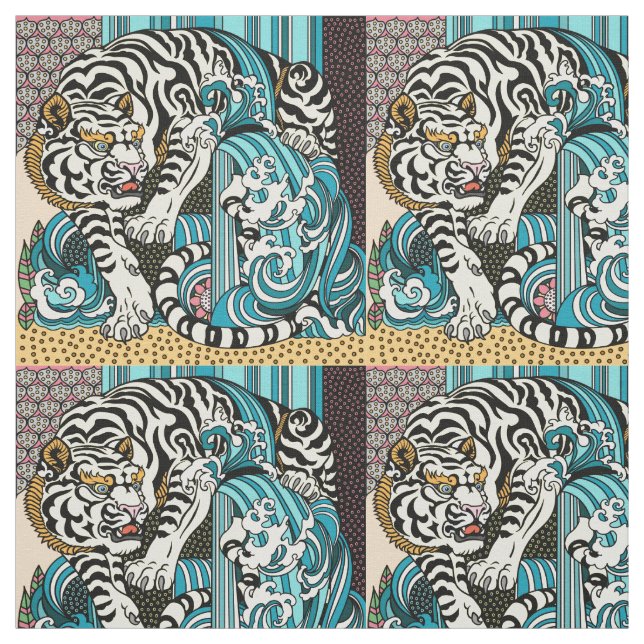 Feng Shui Tiger blanc tissu (Échantillon)