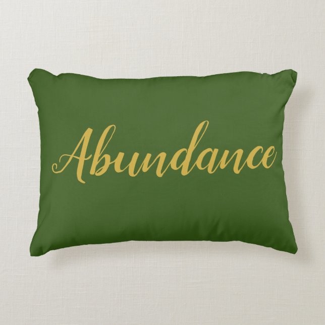 Feng Shui Vert & Or "Abondance" Accent Coussin (Devant)