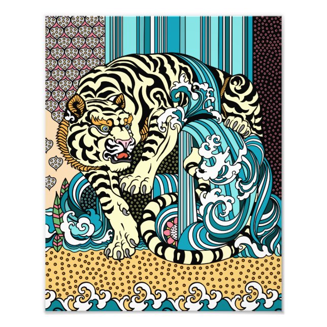 Feng Shui White Tiger Foto Print (Vorne)