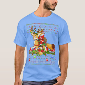 Fennec Fo Lover Xmas Ugly Santa Riding Fennec Fenn T-Shirt