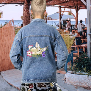 Fennec Fox Blume Niedlich Jeansjacke