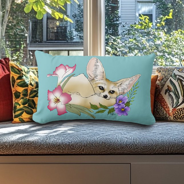 Fennec Fox Blume Niedlich Lendenkissen (Von Creator hochgeladen)