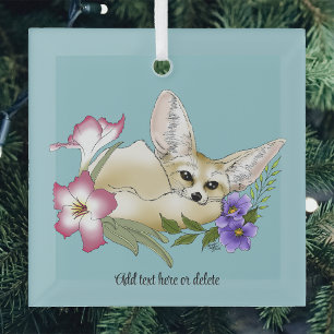 Fennec Fox Blume Niedlich Ornament Aus Glas