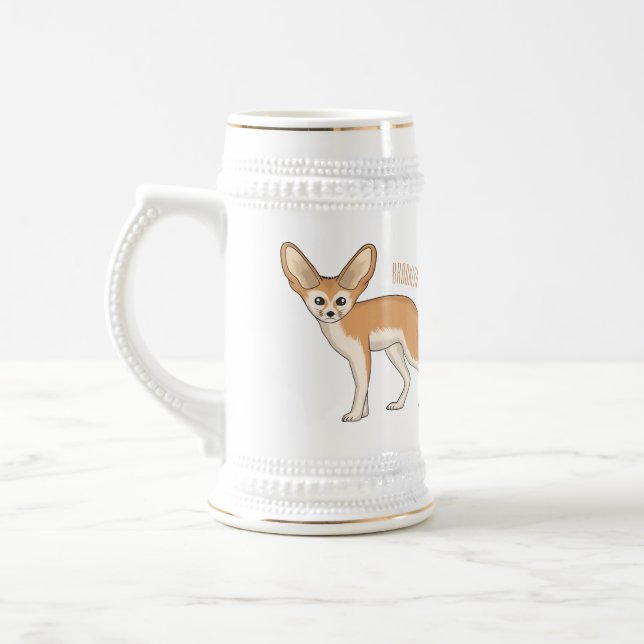 Fennec fox Cartoon Illustration Bierglas (Links)