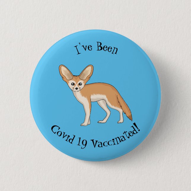 Fennec fox Cartoon Illustration Button (Vorderseite)