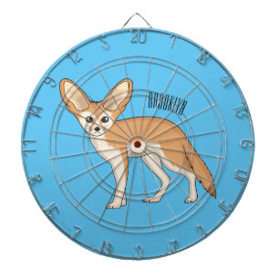 Fennec fox Cartoon Illustration Dartscheibe