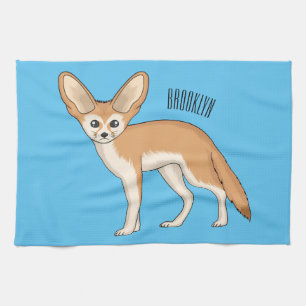 Fennec fox Cartoon Illustration Geschirrtuch